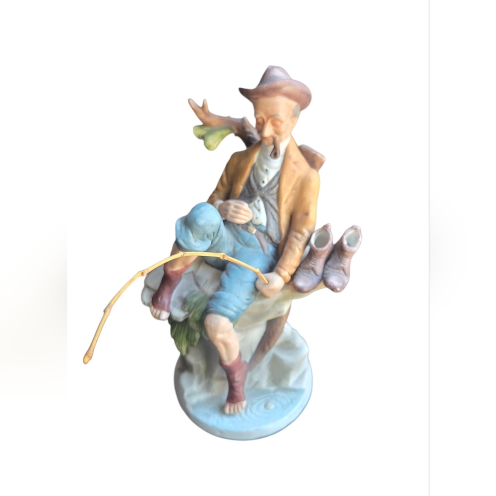 Charming Vintage Fisherman Figurine